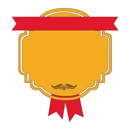 emblem figure with ribbon icon, vector illustrationのイラスト素材