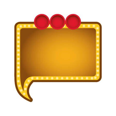 yellow rectangle chat bubble with circles icon, vector illustration design imageのイラスト素材