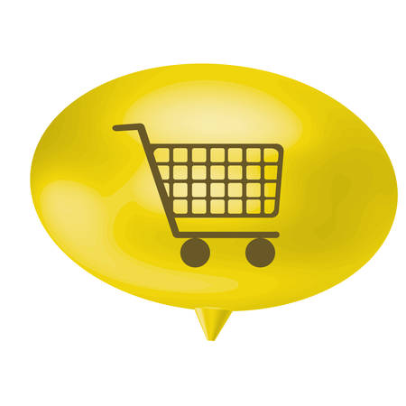 yellow bubble shopping car icon, vector illustration designのイラスト素材