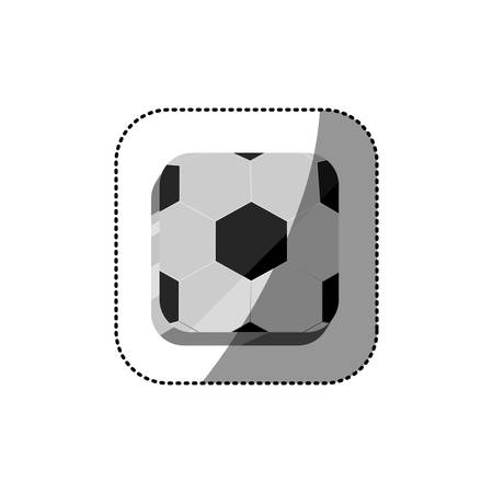 sticker color square 3d button with soccer shape ball vector illustrationのイラスト素材