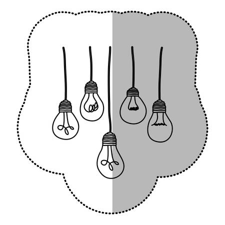 Plain light bulbs hanging icon, vector illustration design.のイラスト素材