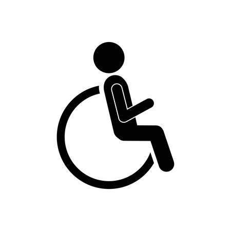 person sitting in wheelchair icon, vector illustration designのイラスト素材
