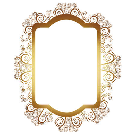 emblem with ornamental decoration design, vector illustration imageのイラスト素材