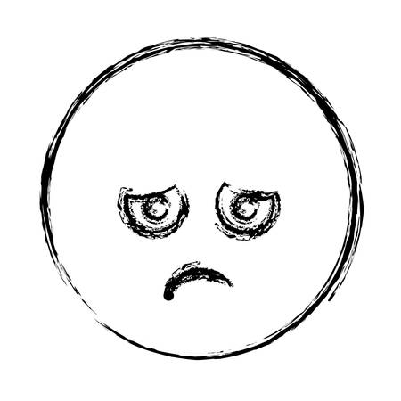 blurred silhouette emoticon sad face vector illustrationのイラスト素材
