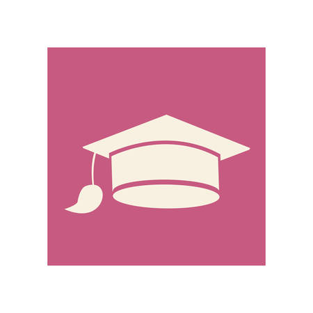 Flat graduation cap icon education, vector illustration designのイラスト素材