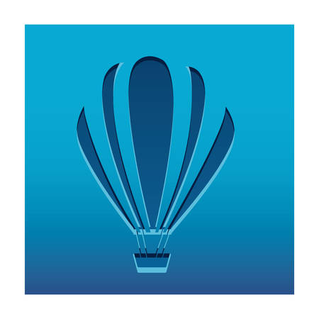 Color background with carved hot air balloon vector illustrationのイラスト素材