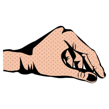 silhouette dotted skin color hand fingers together vector illustrationのイラスト素材