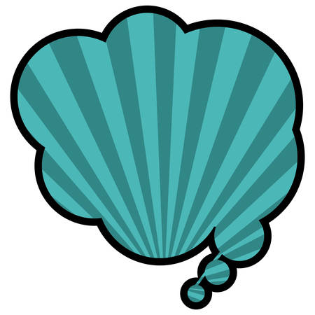 silhouette cloud speech in cyan background with sun rays vector illustrationのイラスト素材