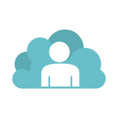 global cloud online people connected icon, vector illustrationのイラスト素材