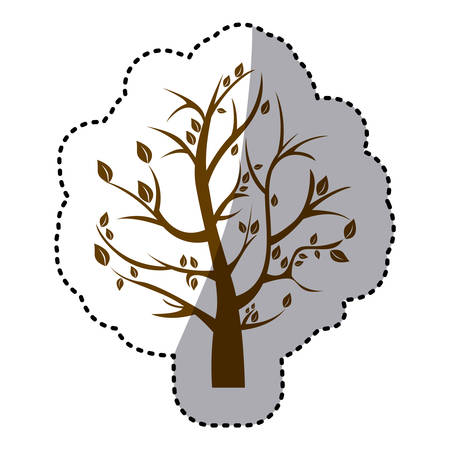 beautiful tree color icon, vector illustration designのイラスト素材