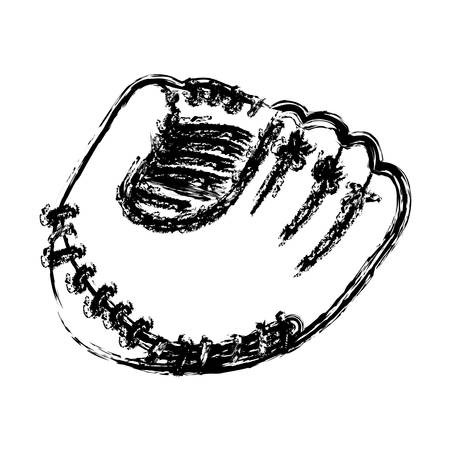 monochrome sketch of baseball glove vector illustrationのイラスト素材