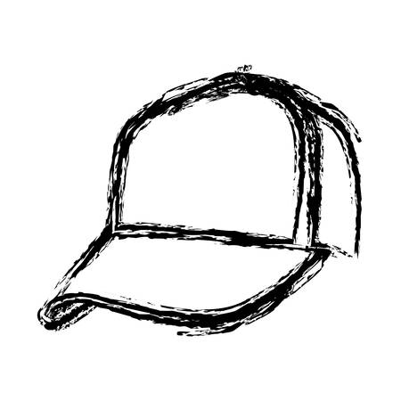 monochrome sketch of baseball cap vector illustrationのイラスト素材