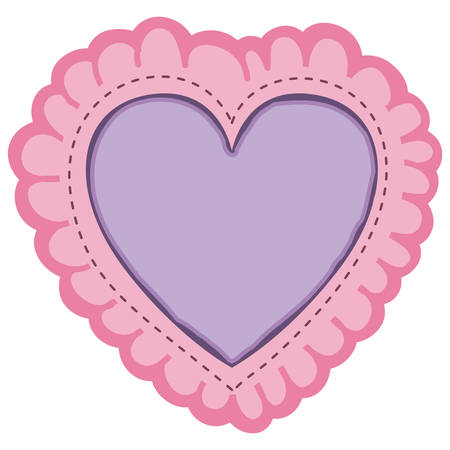 Pink color decorative frame in heart shape with dotted around vector illustration.のイラスト素材