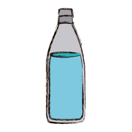 color blurred silhouette with bottle of water vector illustrationのイラスト素材