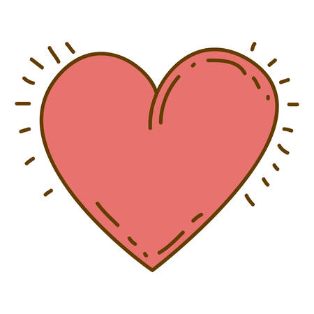 light colored hand drawn silhouette of heart icon vector illustrationのイラスト素材
