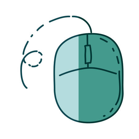 aquamarine hand drawn silhouette of computer mouse vector illustrationのイラスト素材