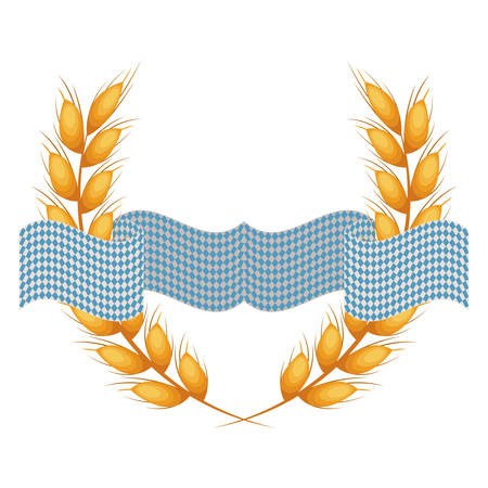 Flag and wheat ear icon. Oktoberfest germany culture festival and celebration theme. Isolated design. Vector illustrationのイラスト素材