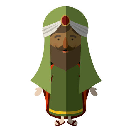 Wiseman cartoon icon. Happy epiphany day holy night and christmas theme. Colorful design. Vector illustrationのイラスト素材