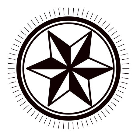 Star inside seal stamp icon. Decoration object award success and style theme. Isolated design. Vector illustrationのイラスト素材