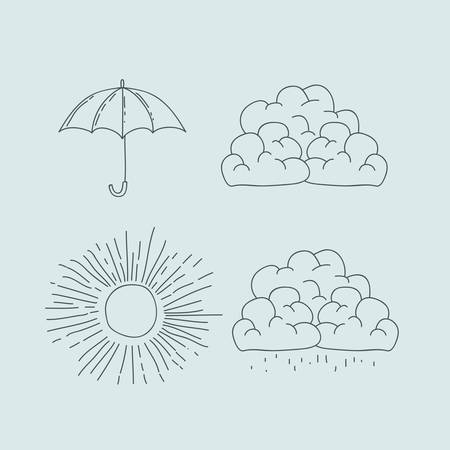 monochrome graphic with climate icons set vector illustrationのイラスト素材