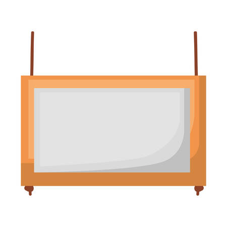 colorful silhouette of wooden fence pendant of threads vector illustrationのイラスト素材