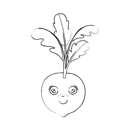 monochrome blurred silhouette of caricature beet vector illustrationのイラスト素材