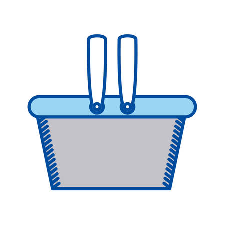 blue contour of shopping basket vector illustrationのイラスト素材
