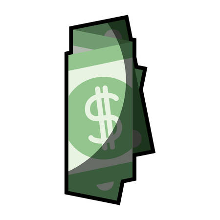 colorful silhouette with folded bill in many parts with half shadow vector illustrationのイラスト素材