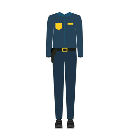 colorful silhouette with male uniform of policemanのイラスト素材