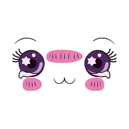 colorful facial expression depressed kawaii vector illustrationのイラスト素材