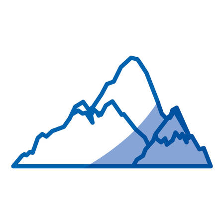 blue shading silhouette of hill with peak snowy vector illustrationのイラスト素材