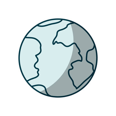 blue shading silhouette of earth globe icon vector illustrationのイラスト素材