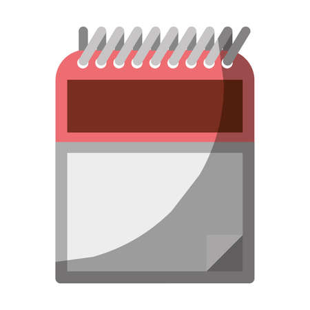 colorful graphic of notepad with spiral without contour and half shadow vector illustrationのイラスト素材