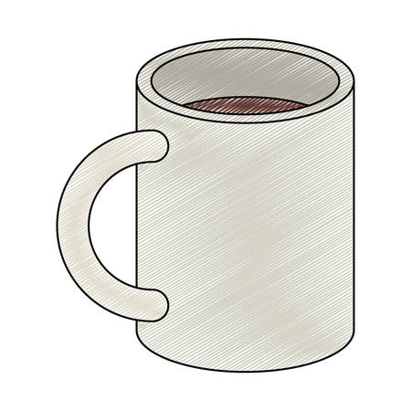 color crayon stripe silhouette of porcelain mug coffee vector illustrationのイラスト素材