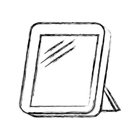 monochrome blurred silhouette of photo frame vector illustrationのイラスト素材