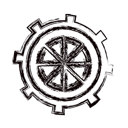 blurred thick contour gear wheel icon vector illustrationのイラスト素材
