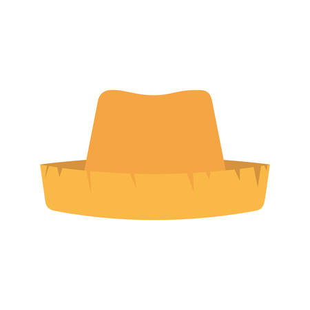white background with straw hat vector illustrationのイラスト素材
