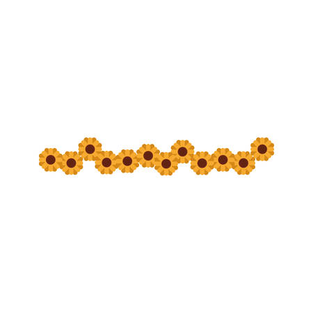 white background with abstract sunflower pattern vector illustrationのイラスト素材