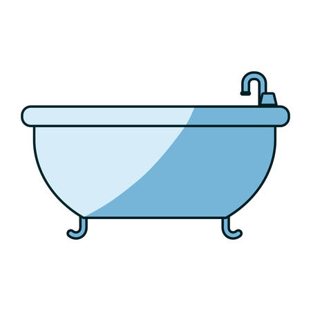 blue shading silhouette of bathtub icon vector illustrationのイラスト素材