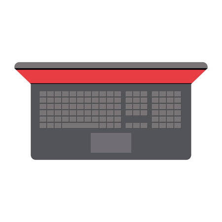 white background with colorful silhouette of laptop computer in top view vector illustrationのイラスト素材