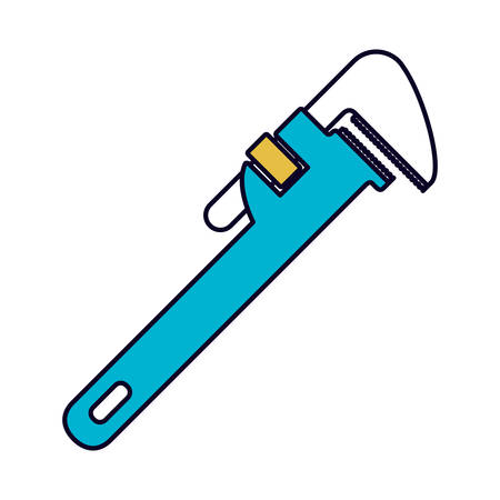 color sections silhouette of pipe wrench vector illustrationのイラスト素材