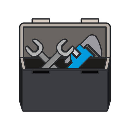 color image of opened plumbing toolbox vector illustrationのイラスト素材
