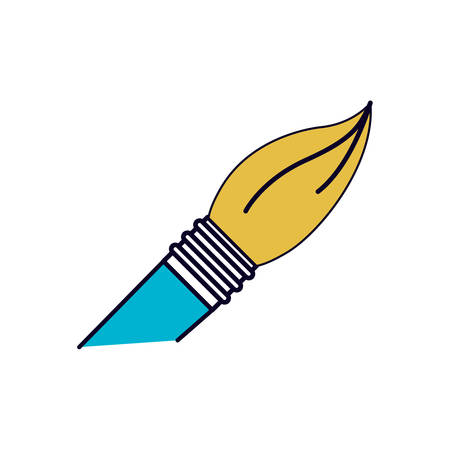 white background with color sections silhouette of paint brush tip vector illustrationのイラスト素材