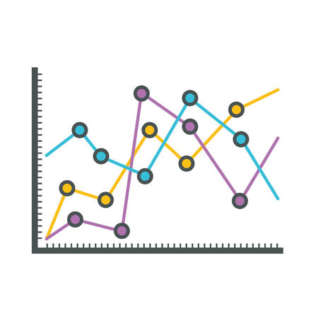 white background with statistical graphs linear rising vector illustrationのイラスト素材