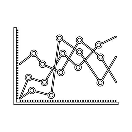 monochrome silhouette of statistical graphs linear rising vector illustrationのイラスト素材