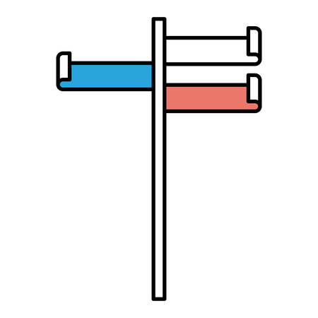 silhouette color sections bar with three banners vector illustrationのイラスト素材