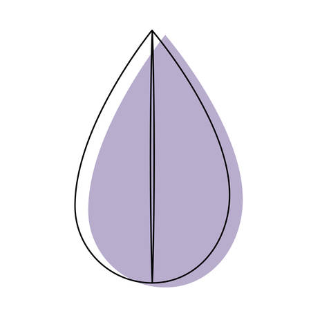 White background with watercolor silhouette of ovoid leaf vector illustrationのイラスト素材