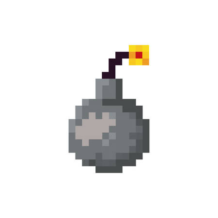 Color pixelated bomb ready to explode vector illustrationのイラスト素材