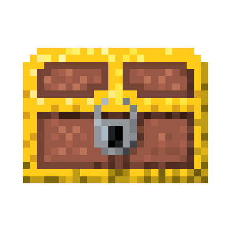 color pixelated treasure chest with padlock vector illustrationのイラスト素材