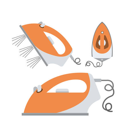 white background of colorful set clothes iron vector illustrationのイラスト素材